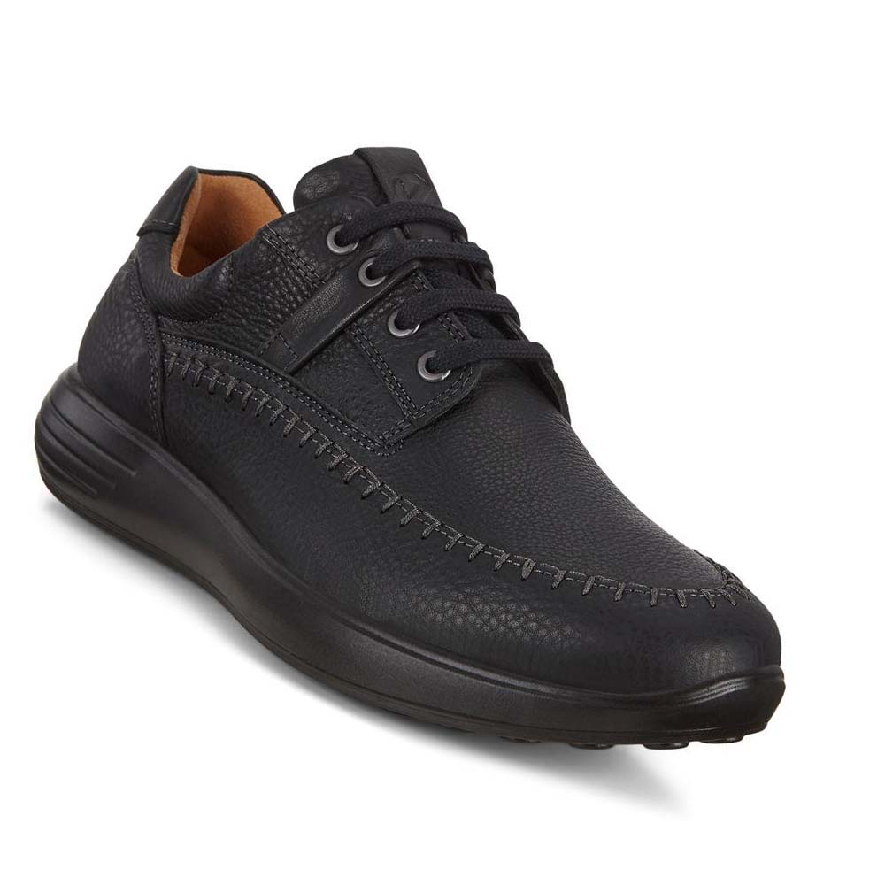 Men's Ecco Soft 7 Runner Seawalker Sneakers Black | USA 634EBC